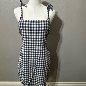 Express Navy And White Buffalo Check Dress Shoulder Ties Size M